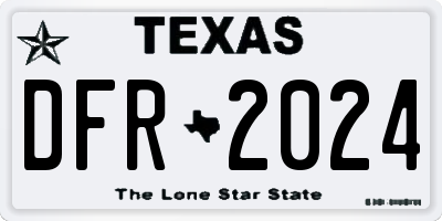 TX license plate DFR2024