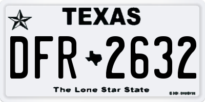 TX license plate DFR2632
