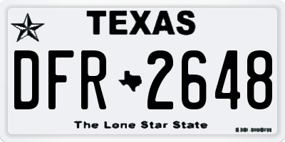 TX license plate DFR2648