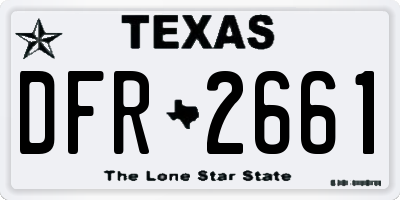TX license plate DFR2661