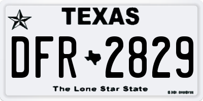 TX license plate DFR2829