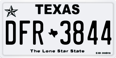 TX license plate DFR3844