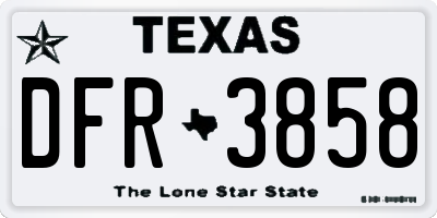 TX license plate DFR3858