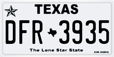 TX license plate DFR3935