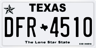 TX license plate DFR4510