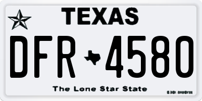 TX license plate DFR4580
