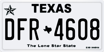 TX license plate DFR4608