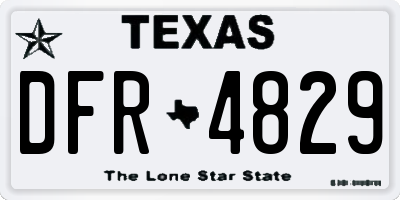 TX license plate DFR4829