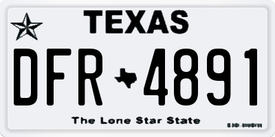 TX license plate DFR4891