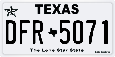 TX license plate DFR5071