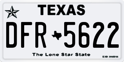 TX license plate DFR5622