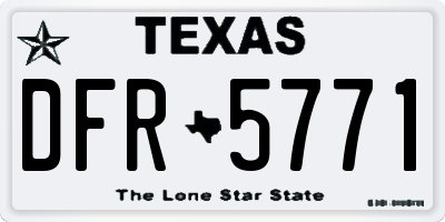 TX license plate DFR5771