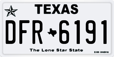 TX license plate DFR6191