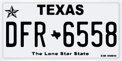 TX license plate DFR6558