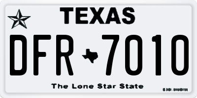 TX license plate DFR7010
