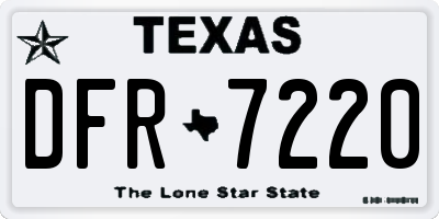 TX license plate DFR7220