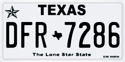 TX license plate DFR7286