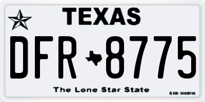 TX license plate DFR8775