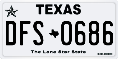 TX license plate DFS0686
