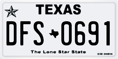 TX license plate DFS0691