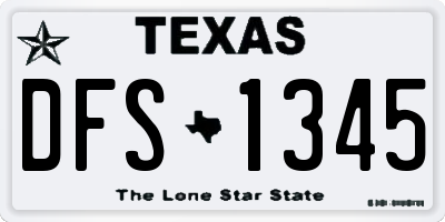TX license plate DFS1345