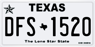 TX license plate DFS1520