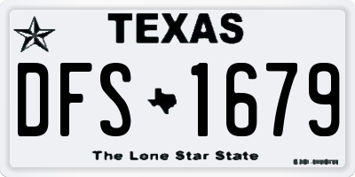TX license plate DFS1679