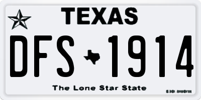 TX license plate DFS1914