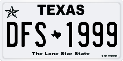TX license plate DFS1999