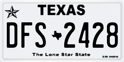 TX license plate DFS2428