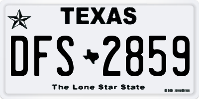 TX license plate DFS2859