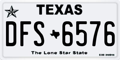 TX license plate DFS6576