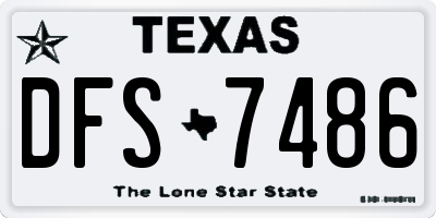 TX license plate DFS7486