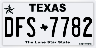 TX license plate DFS7782