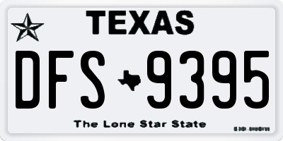 TX license plate DFS9395