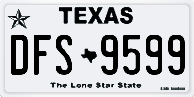 TX license plate DFS9599