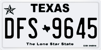 TX license plate DFS9645