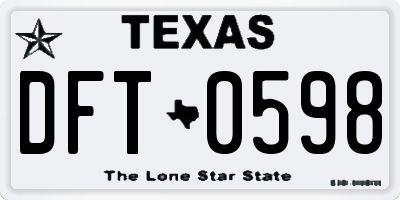 TX license plate DFT0598