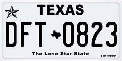 TX license plate DFT0823