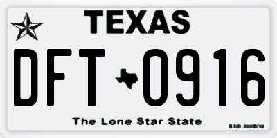 TX license plate DFT0916