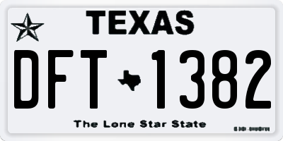 TX license plate DFT1382