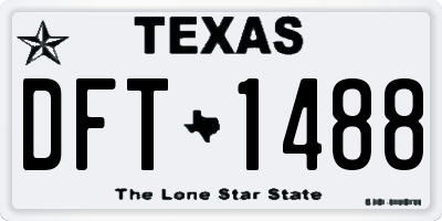 TX license plate DFT1488