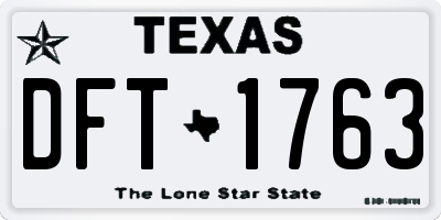 TX license plate DFT1763