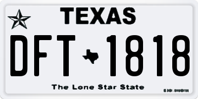 TX license plate DFT1818