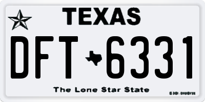 TX license plate DFT6331