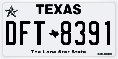 TX license plate DFT8391