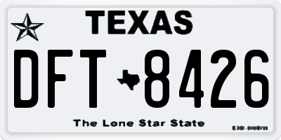 TX license plate DFT8426