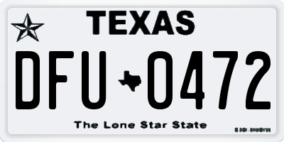 TX license plate DFU0472