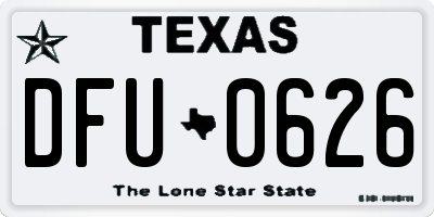 TX license plate DFU0626