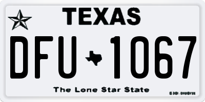 TX license plate DFU1067